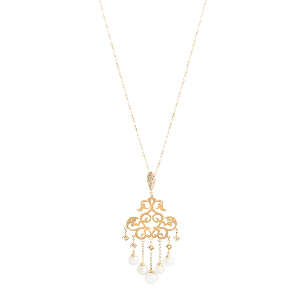 Arabesque Pearl Cascade Necklace