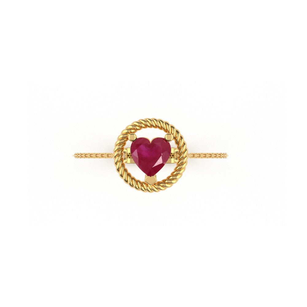 Solitaire Ruby Heart Chain