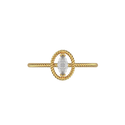 Solitaire Marquise Rope Band
